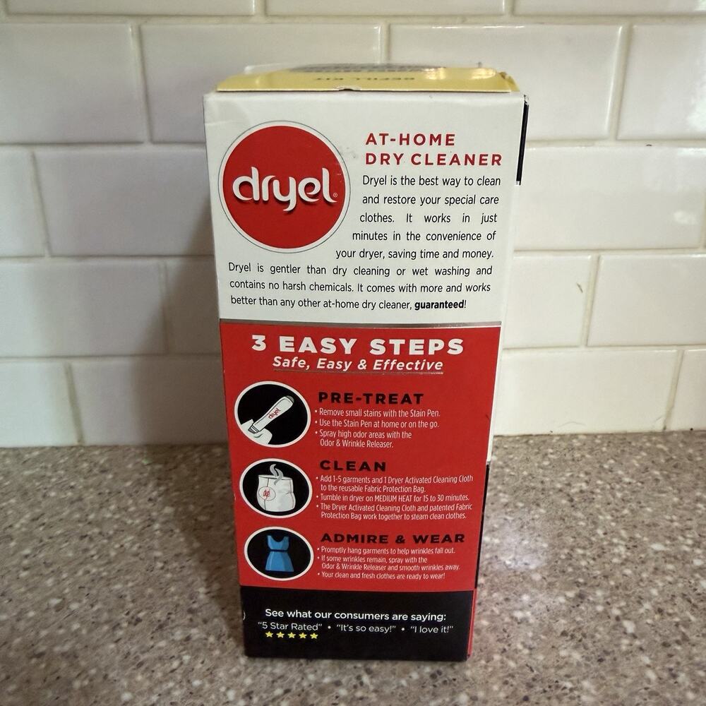 Dryel At Home Dry Cleaning Cleaner Starter Pack and 1 Refill Kit NEW - Picture 7 of 7